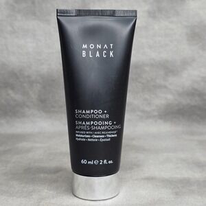 Monat Black Shampoo + Conditioner 2-in-1 Travel Size 2 fl oz 60 ml New Sealed